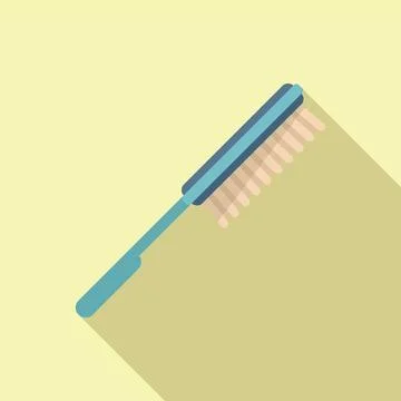 Hand pool brush icon flat . Cleaning pump Illustrazione stock