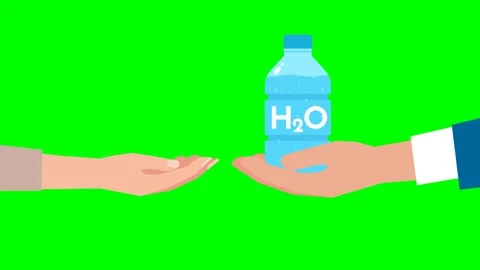 Hand of poor white man asks for help. White man reaches out with bottle of water Video stock 274490163