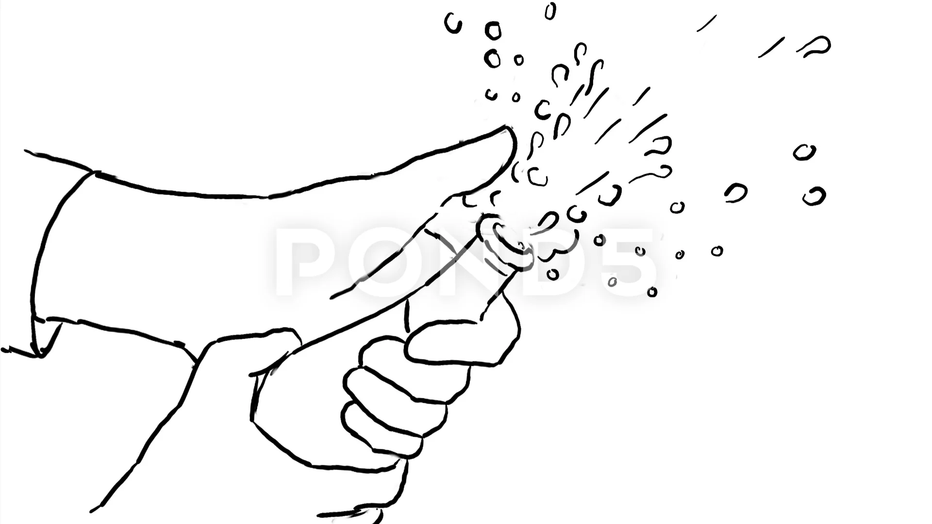 Hand Popping Champagne Wine Bottle 2d Animation Clip 95218587