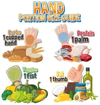 Hand Portion Size Guide for Healthy Eating Illustrazione stock