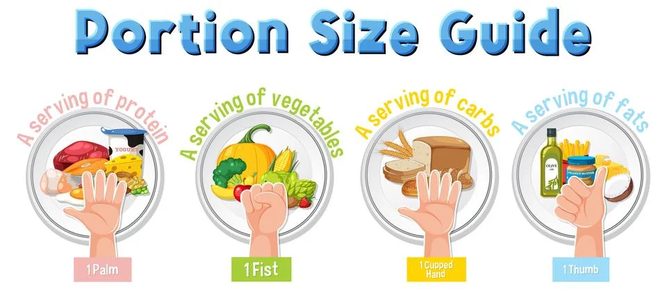 Hand Portion Size Guide for Healthy Eating Illustrazione stock