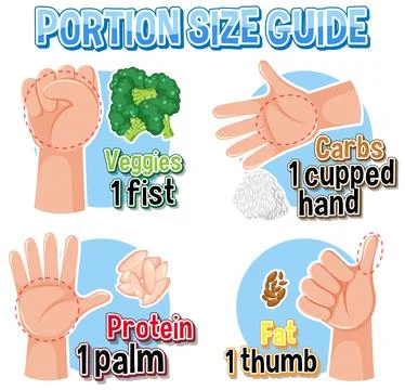Hand Portion Size Guide for Healthy Eating Illustrazione stock