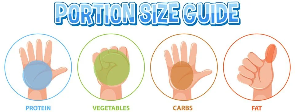 Hand Portion Size Guide for Healthy Eating Illustrazione stock