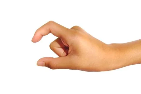 Hand pose like picking something isolated on a white background Stock Photos