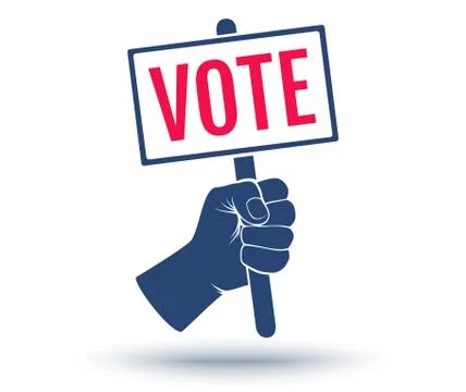 Hand with poster Stock Illustration