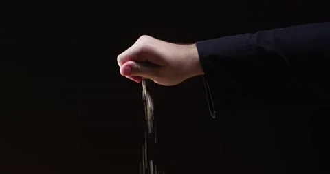 The hand pours the flour Stock Footage 130775853