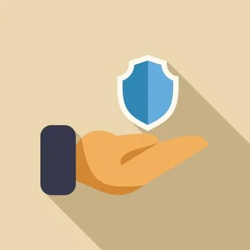 Hand presenting a blue shield for protection concept Ilustração Stock