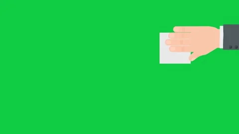 Hand presenting a gesture to offer a square piece on green screen. Stock Footage 299045848