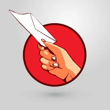 Hand presenting a letter Stock Illustration
