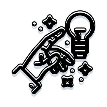 Hand presenting light bulb idea concept 스톡 일러스트