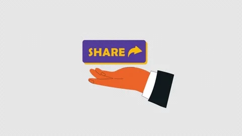 Hand Presenting Share Button. Social Media Sharing Animation Video - Transparent Stock Footage 322996800