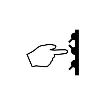 Hand Press Button Flat Vector Icon Stock Illustration