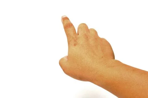 Hand press button Stock Photos