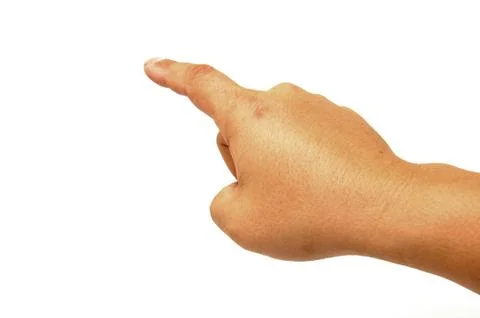 Hand press button Stock Photos