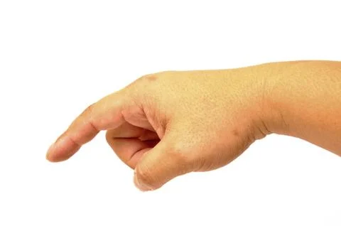 Hand press button Stock Photos