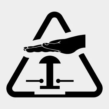 Hand press the emergency button Icon Symbol Sign Isolate on White Backgroun.. Stock Illustration