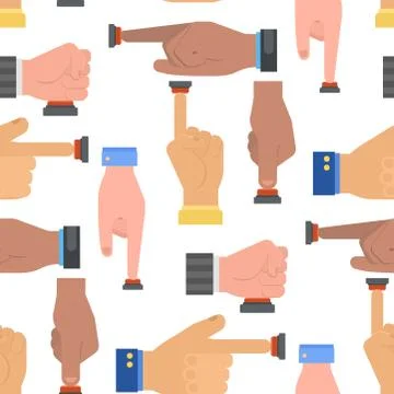 Hand press red button vector finger control start up arm push pointer cursor Stockillustratie