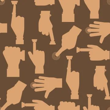 Hand press red button vector finger control start up arm push pointer cursor Stock Illustration