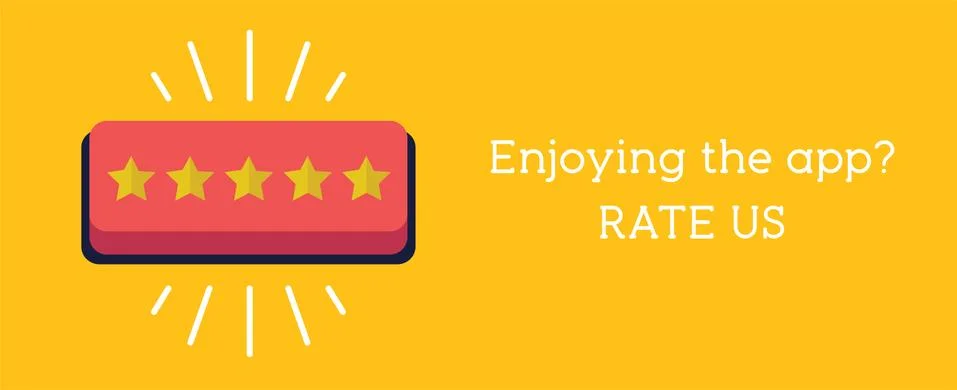 Hand press the star button. Customer review concept. Rating golden stars. Fee Stock Illustration