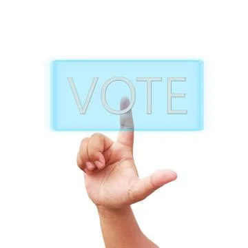 Hand press on vote icon Stock Illustration