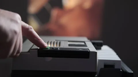 Hand presses button to control slider magazine projector vintage product 動画素材 170257856