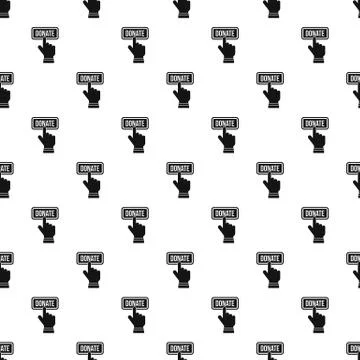 Hand presses button to donate pattern vector Stock Illustration