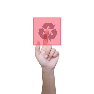 The hand presses the button Stock Illustration