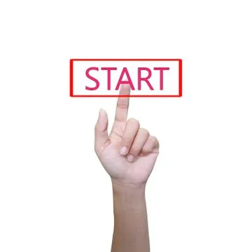 The hand presses the button Stock Illustration