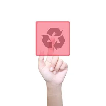 The hand presses the button Stock Illustration