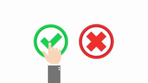 Hand presses checkmark icon motion 4k video Stock Footage 124488951