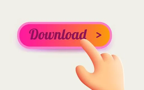 Hand presses the download button. Stock Illustration