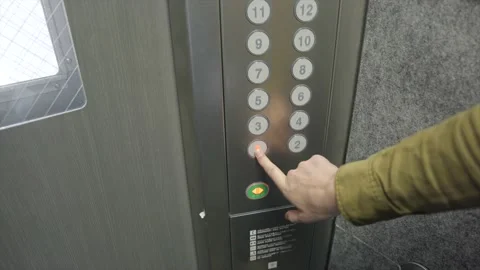 Hand presses elevator button Stock Footage 231263418