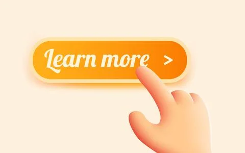 Hand presses the learn more button. イラスト素材