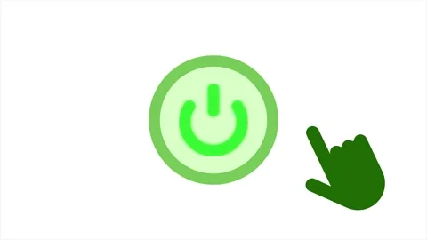 Hand presses the power button, animation motion graphics Stock Footage 328536293