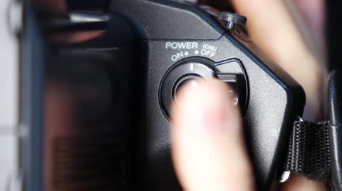 Hand presses record button, close up Video stock 59848936