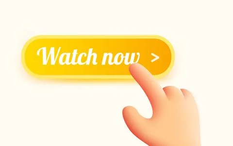 Hand presses the watch now button. Stock Illustration