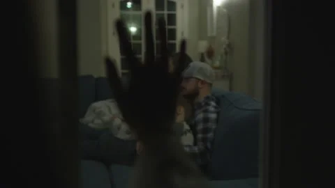 Hand Presses On Window With Family Inside Stock Footage 208748251
