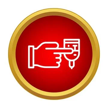 Hand pressing bell icon for notification alert Stock Illustration