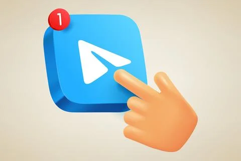 Hand pressing blue button with new message. 3d vector illustration 스톡 일러스트