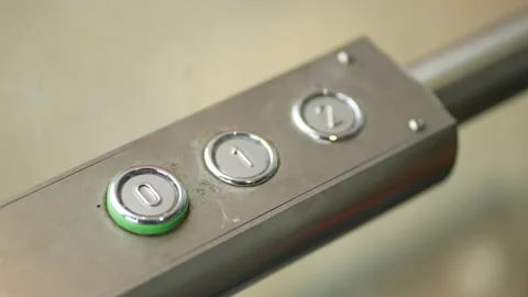 Hand pressing button. Close-up person hand presses elevator level one button Video stock 161052911