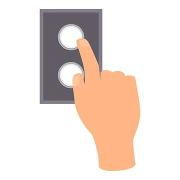 Hand pressing button on control panel Illustrazione stock