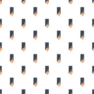 Hand pressing button on elevator control panel seamless pattern 스톡 일러스트