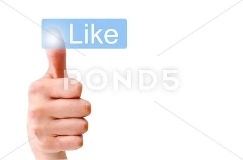 Hand pressing like button Stock Illustration