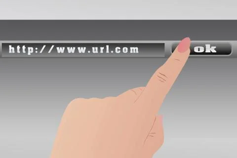 Hand pressing button Illustrazione stock