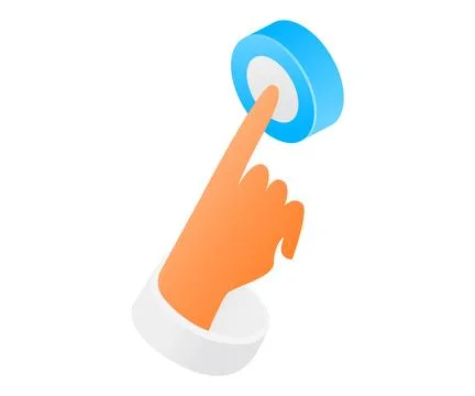 Hand pressing button Stock Illustration