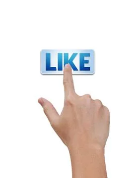 Hand pressing like button isolated Foto stock