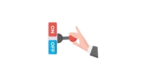 A hand pressing a button on an onoff switch, indicating the action of turni.. 動画素材 332545146
