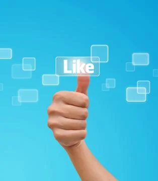 Hand pressing like button Stock Photos