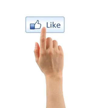 Hand pressing like button Stock Photos