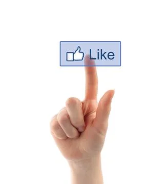 Hand pressing like button. Stock Photos